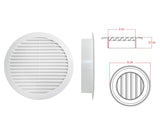 1 x RAW Customer Returns Round ventilation grille, plastic ventilation grille, with mosquito net, white, Made in Italy 100 mm H25 mm, hole 80 mm  - RRP €24.0