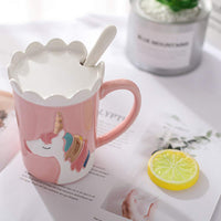 1 x RAW Customer Returns Ceramic Pink Unicorn Mugs Unicorn Gifts for Girls Unicorn Mug Children s Mug Coffee Cup Milk Tea Cups with Lid Spoon Birthday Gifts Christmas Gifts For Kids Women Girls - RRP €14.11