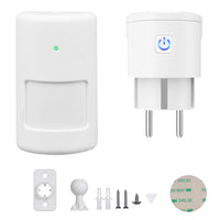 1 x RAW Customer Returns Motion detector socket, Milduall wireless infrared PIR motion sensor radio passage detector socket Range up to 12m Battery operated Wireless radio switch for alarm system lighting - RRP €22.99