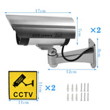 1 x RAW Customer Returns TIMESETL 2x Dummy CCTV Camera with Red Flashing LED Fake Security Camera - Silver - RRP €18.28