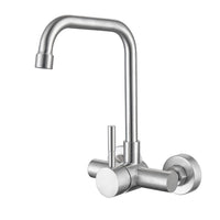 1 x RAW Customer Returns ONECE Wall-mounted Kitchen Faucet, Wall-mounted Kitchen Mixer Tap, Mounting Hole Distance 11CM 15mm , 360 Swivel Single-lever Sink Taps, Removable Aerator, 304 Stainless Steel - RRP €39.99