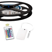 1 x RAW Customer Returns 1m Battery Powered RGB LED Strip Lights Flexible Rope Lighting with Battery Power Supply Box and 24 Keys RF Remote Controller - RRP €15.12