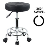 1 x RAW Customer Returns KKTONER Rolling Stool with Pedal Black  - RRP €44.99