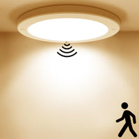 1 x RAW Customer Returns HiBay Led Ceiling Light With Motion Detector 18w Warm White Round Ultrathin 1.8cm Modern Ceiling Lamp Sensor Lamp Indoor Outdoor Lamp For Corridor - RRP €29.99