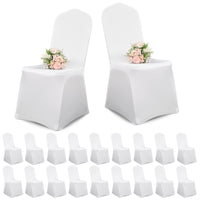 1 x RAW Customer Returns Showgeous 20 Pieces Chair Covers White Polyester Spandex Lycra Stretch Chair Covers Dining Room Wedding Chair Covers Universal Washable Chair Covers for Wedding Party Banquet Decoration - RRP €65.99