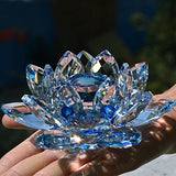 2 x RAW Customer Returns TYGJB Fine Quartz Crystal Glass Lotus Flower Natural Stones Minerals Feng Shui Ball Crystals Flowers Wedding Souvenirs Blue  - RRP €27.78