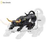 5 x Brand New Irayin Bull Decoration, Mechanical Wall Street Bull Resin Statue, Financial Broker Gift, Modern Decorative Figures, Decoration for Living Room, Bedroom, Study, Wine Cabinet, Office Black  - RRP €146.15