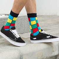 1 x RAW Customer Returns WeciBor Colorful Cotton Socks Funny Art Pattern for Men 5 pairs, Sizes 47-50 - RRP €24.0