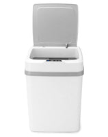 1 x RAW Customer Returns QWORK Automatic Sensor Trash can Touchless Motion Sensor Trash can with Lid Soft Close No Noise Moisture Proof - 12L - White - RRP €25.99