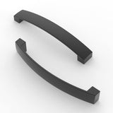 1 x RAW Customer Returns FURNIWARE 10 pieces furniture handle, hole spacing 128 mm bar handle, cabinet arch pull kitchen handle, for kitchen cabinet door, bedroom dresser drawer, bathroom, matt black - RRP €27.96