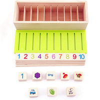 1 x RAW Customer Returns POFET Montessori Sorting Toddlers Child Education 1 Sorting Box, 8 Sorting Strips, 80 Mini Sorting Cards - RRP €22.18