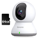 1 x RAW Customer Returns blurams 2K indoor surveillance camera, 360 WiFi camera 64G MicroSD, motion tracking night vision pet camera with two-way audio, compatible with Alexa and Google 2.4 GHz Wi-Fi  - RRP €49.99