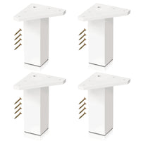 1 x RAW Customer Returns Kukicu Furniture feet white Legs for furniture - Set of 4 - Height 100mm - Square profile 40 x 40 mm - Screws included  - RRP €13.72