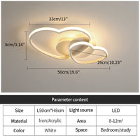 1 x RAW Customer Returns Riserva 64W LED ceiling light dimmable, three heart-shaped ceiling lamp modern with remote control APP, ceiling lighting for living room, bedroom, children s room, white, 3000-6500K, 50cm - RRP €78.98