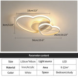 1 x RAW Customer Returns Riserva 64W LED ceiling light dimmable, three heart-shaped ceiling lamp modern with remote control APP, ceiling lighting for living room, bedroom, children s room, white, 3000-6500K, 50cm - RRP €78.98