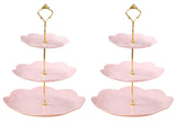 1 x RAW Customer Returns 3 Tier Cupcake Stand Dessert Stand Cookie Trays Plastic Dessert Serving Tray for Birthday Home Party Pink 2 Pack  - RRP €21.99