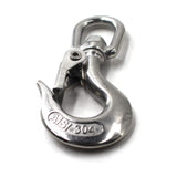 1 x RAW Customer Returns 304 Stainless Steel Heavy Duty Lifting Hook, Swivel Safety Hook, 1000kg Capacity Pack of 1  - RRP €20.99