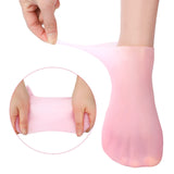 1 x RAW Customer Returns 3 Pairs Silicone Socks Silicone Gel Socks Moisturizing Socks Silicone Moisturizing Socks for Foot Care Dry Feet Cracked Heel Softening Rough Skin, White, Skin Color, Pink L  - RRP €18.16