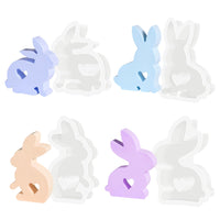 7 x Brand New Humtudeit Rabbit Mold, 4PCS Easter Bunny Silicone Mold Rabbit Mold Easter DIY Silicone Mold Easter Candles Plaster Aromatherapy Modeling Decoration Candle Mold Silicone 4PCS  - RRP €117.6