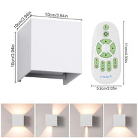 1 x RAW Customer Returns Midore 12W LED Wall Light Indoor With Remote Control, Dimmable Adjustable Warm White Cold White Modern Up Down Adjustable Beam Angle Wall Lamp for Living Room Bedroom Stairwell Hallway - RRP €35.28