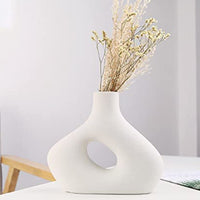 6 x Brand New Disoza Decorative Porcelain Vase Pampas Grass White Flowers Table Decor Wedding Tulip Vase Dried Flowers Kitchen Office Living Room 23x20x4 - RRP €136.8