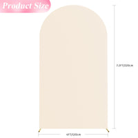 1 x RAW Customer Returns Wokceer Wedding Arch Cover Spandex Round Top Wedding Arch Cover Birthday Party Ceremony Banquet Beige - RRP €32.99