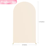 1 x RAW Customer Returns Wokceer Wedding Arch Cover Spandex Round Top Wedding Arch Cover Birthday Party Ceremony Banquet Beige - RRP €32.99