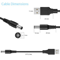 1 x RAW Customer Returns LIANSUM power cable USB to DC 5 V, power universal cable DC 5.5 x 2.1 mm with 10 converters 5.5 x 2.5, 4.8 x 1.7, 4.0 x 1.7, 4.0 x 1.35, 3.5 x 1.35, 3.0 x 1.1, 2.5 x 0.7, Micro USB, Type C, Mini  - RRP €9.67