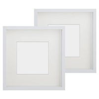 1 x RAW Customer Returns Anhow 2-pack 3D picture frames 30x30 cm depth 3 cm , picture frames to fill with beige passepartout suitable for 20x20 cm photos - white - RRP €35.96