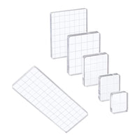 1 x Brand New CHENYU 6 Pieces Acrylic Stamp Block Clear Stamps with Grid Lines Stamping Platform for Crafting Scrapbooking Crafts Card Making - RRP €11.09