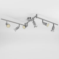 1 x RAW Customer Returns Schiele Ceiling Lamp Ceiling Spotlight 6 Bulbs, Swivel Ceiling Lamp Spotlight LED 6W Spotlight Interior Lamps GU10 Ceiling Spotlights Ceiling for Dining Room Kitchen Hallway Room Living Room - RRP €48.99