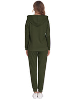 1 x RAW Customer Returns Parabler jogging suits women s two-piece tracksuit sports set women fitness tracksuit polyester suit army green XL - RRP €39.44