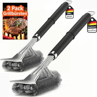 1 x RAW Customer Returns  2 Pack Grill brush, update grill cleaning brush with stainless steel beer opener, spatula and bristles. PP heat-insulating handle, for gas grill, charcoal grill, kettle grill, electric grill and grill grate. - RRP €18.54