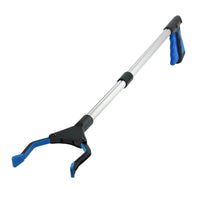 1 x RAW Customer Returns Grabber Tool, 32 Foldable Hand Grabber Pickup Tool, Aluminum Reaching Tool with Rotating Rubber Gripper, Long Arm for Garbage Trash, Garden Grabber - Blue - RRP €26.4