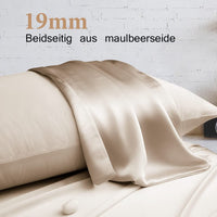 1 x RAW Customer Returns Set of 2 silk pillowcases 40x80, Muama pillowcase silk pillowcase 40 x 80 cm for hair and skin with zipper, Silk Pillowcase 2 pieces, Beige - RRP €38.05