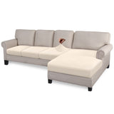 1 x Brand New Granbest High Stretch Sectional Sofa Cushion Cover Light Grey, 3 Seater Chaise  - RRP €55.45