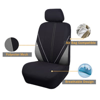 1 x RAW Customer Returns Flying Banner Universal Breathable Mesh Car Seat Covers, Full Set Airbag Compatible Cushion Protector Black and Gray  - RRP €38.34