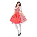 1 x Brand New Oktoberfest Costumes Women German Dirndl Dresses Traditional Bavarian Outfit Carnival Halloween Bartender Waitress Cosplay Maid Plaid Costume Disguise Beer Girl Pink, M  - RRP €19.2