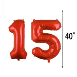 7 x Brand New GLZLMM 15th Birthday Balloon, 15th Birthday Decorations Red 15 Balloons Party Supplies Number 15 Foil Balloons Mylar Latex Balloon Gifts for Girls Boys Women Men - RRP €115.22