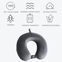 1 x Brand New Norhogo Travel Pillow U Shaped Pure Memory Foam Neck Pillow, for Camping, Airplane, Car, Desk, Comes with an Eye Mask and Earplugs Grey  - RRP €22.8