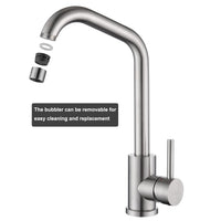 1 x RAW Customer Returns Tondiy high pressure kitchen tap made of brushed stainless steel, kitchen tap with 360 rotating spout, sink tap single lever mixer with cold and hot water, removable bubbler, matt - RRP €33.26