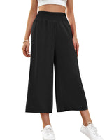 1 x RAW Customer Returns HMIYA Women s 3 4 Culotte Pants Lightweight Wide Leg Summer Pants,Black,XXL - RRP €31.24