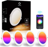 1 x RAW Customer Returns Lumary RGBWW LED recessed spotlights 12W, Smart WLAN ceiling spots, dimmable LED spot 2700K-6500K warm white, cold white, multi-colored recessed lights, compatible with Alexa Google Home, app control 4 pieces  - RRP €59.99