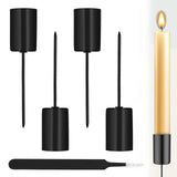 1 x RAW Customer Returns Candlestick Candle Holder, Black Metal Candle Holder, 4 Pieces Candle Holders, 2.5cm Candle Holders, Candle Holder for Advent Wreath, for Advent Candles, Metal Candle Holder - RRP €19.2