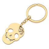 1 x Brand New DUOWEI Grim Reaper Keychain Halloween Skull Zinc Alloy Key Chain Keyring Wallet for Women Ladies Girls Gift 8 Skulls Gold  - RRP €27.6