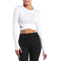 1 x RAW Customer Returns MUYOGRT T-Shirt Women s Sports Shirt Long Sleeve Crop Top Sexy Sports Top Cropped Summer Running Shirt Breathable Sports Top Lightweight Yoga Fitness Shirts Quick Dry Functional Shirt - RRP €19.14