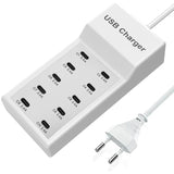 1 x RAW Customer Returns USB C Charger, USB C Type Fast Charger 10 Port USB C Charging Station Full Port Type C Compatible with iPhone 11 12 13 14 15 SE2 XR XS Samsung Galaxy S22 S23 S24 Huawei Mobile Power Tablet - RRP €23.99