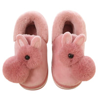 1 x RAW Customer Returns Herbests Slippers Children Girls Plush Bunny Slippers Winter Lightweight Animal Slippers Warm Non-Slip Cotton Shoes Cartoon Rabbit House Slippers Winter Shoes Size 35-36 EU, Red - RRP €19.91