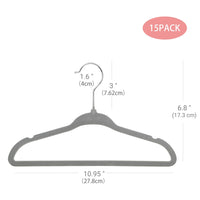 1 x RAW Customer Returns ManGotree Baby Velvet Clothes Hangers for Infants and Toddlers, 11 Kids Size, 360 Degree Rotating, Ultra Thin and Non-Slip Design, 15 Pack Gray  - RRP €11.95