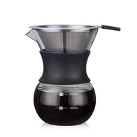 1 x RAW Customer Returns YunNasi Pour Over Coffee Maker Hand Coffee Stainless Steel Hand Filter Made of Glass with Permanent Filter 200ML  - RRP €15.13